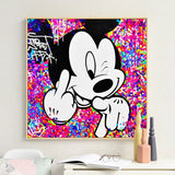 Disney Colourful Mickey Mouse Painting Street Art Canvas Painting Poster and Print Graffiti Art Wall Art Picture Home Decoration