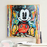 Disney Colourful Mickey Mouse Painting Street Art Canvas Painting Poster and Print Graffiti Art Wall Art Picture Home Decoration