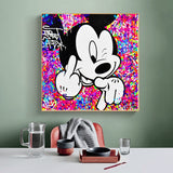 Disney Colourful Mickey Mouse Painting Street Art Canvas Painting Poster and Print Graffiti Art Wall Art Picture Home Decoration